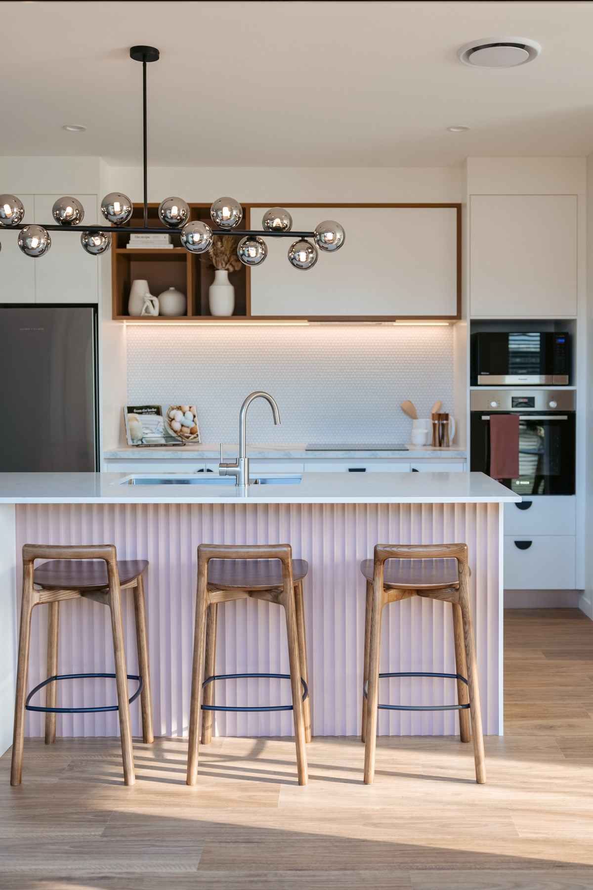 Fluted wall panels, Kitchen Island fluted panel
