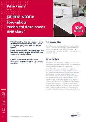 Prime Stone low-silica Technical Data Sheet / BPIR